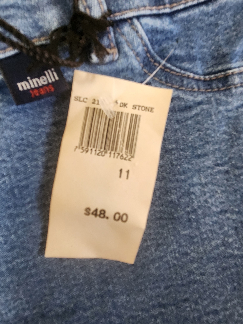 Vtg 90s Y2K Minelli Flare Stretch Jeans W/ THONG 11 Low Rise Blue Retro-RARE - Picture 16 of 16